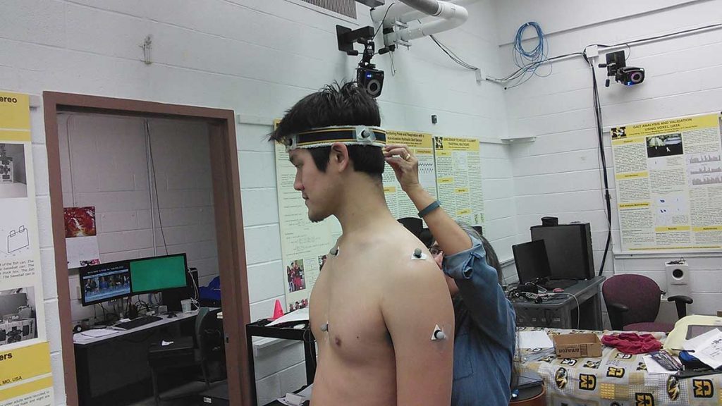Fig. 2 Vicon marker placement for validating the functional assessment measurements